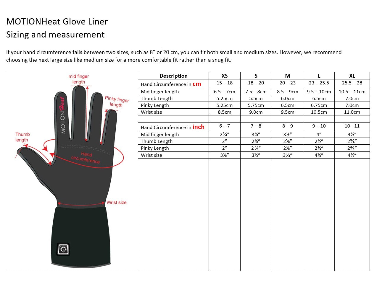 Heated Glove Liner - Complete Set