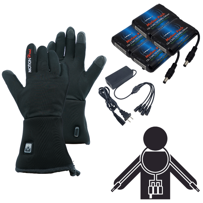 Heated Glove Liner Complete Set Full Hand Warmth for Winter